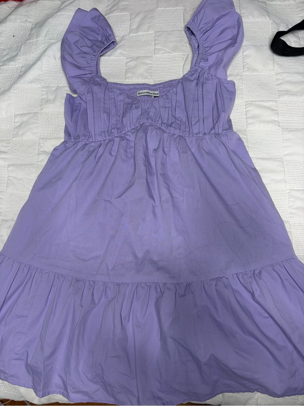 Abercrombie & Fitch Lavender Ruffle-Sleeve Tiered Dress